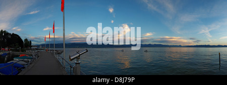 Lindau Hafen-Panorama Stockfoto