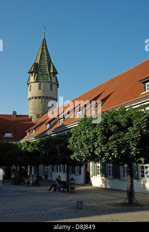 Grüner Turm und Stadtkasse - Ravensburg Stockfoto