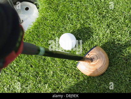 Park-Golfball und einem club Stockfoto