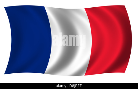 Flagge von Frankreich in Wellen Stockfoto