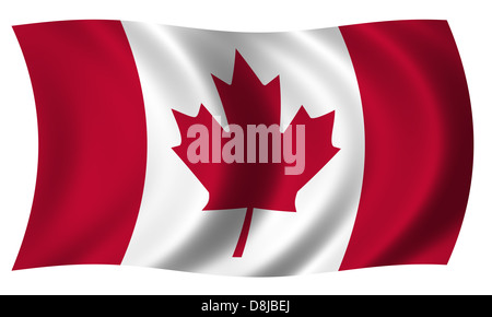 Flagge von Kanada in Welle Stockfoto