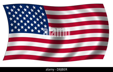 Flagge der Vereinigten Staaten von Amerika in Welle Stockfoto