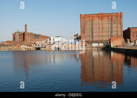 Tabak Lager- und Klappbrücke am Stanley Dock, Liverpool Docks. Stockfoto