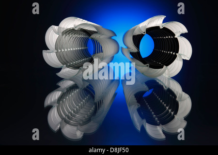 Wasserstrahl geschliffenes Glas Stockfoto