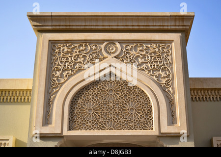 Ornamente in Al Noor Moschee, Sharjah, Vereinigte Arabische Emirate Stockfoto