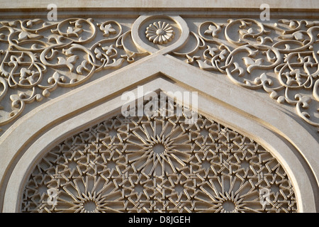 Ornamente in Al Noor Moschee, Sharjah, Vereinigte Arabische Emirate Stockfoto