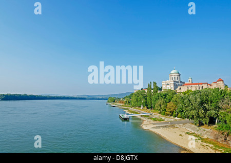 neoklassische 19. Jahrhundert Esztergom Bazilika, größte Kirche in Ungarn, Donau, Esztergom, Ungarn, Europa Stockfoto