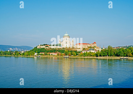 neoklassische 19. Jahrhundert Esztergom Bazilika, größte Kirche in Ungarn, Donau, Esztergom, Ungarn, Europa Stockfoto