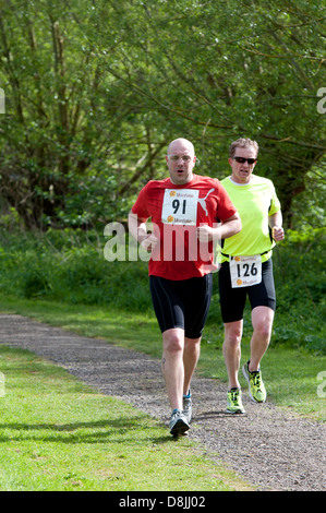 Männer laufen in 2013 Stratford 220 Triathlon Stockfoto