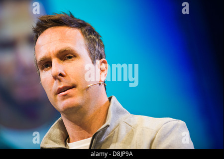 Michael Vaughan Schlagmann und ehemaliger England Cricket Test Kapitän anlässlich Hay Festival 2013 Heu am Wye Powys Wales UK Stockfoto