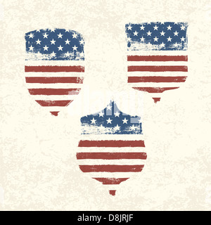 Schild förmigen amerikanische Flagge. Stockfoto