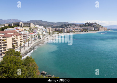 Meer und Strände von Almunecar, eine Stadt und Resort an der Costa Tropical, Andalusien, Spanien Stockfoto