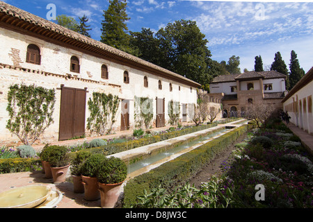 Patio De La Acequia Generalife, der Alhambra, Granada, Spanien Stockfoto