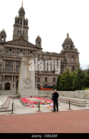 Kriegerdenkmal, Glasgow Kenotaph Schlagzeuger Lee Rigby, Soldaten, Glasgow, UK Stockfoto