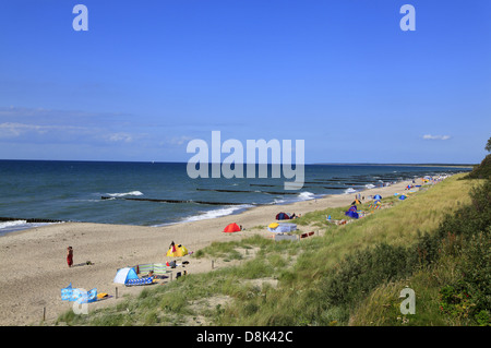 Ahrenshoop Strand, Fischland, Baltic Sea, Pomeranmia Mecklenburg-Vorpommern, Deutschland Stockfoto