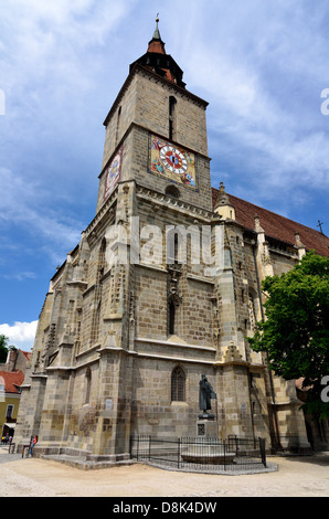 Schwarze Kirche in Brasov, gotische Architektur in Siebenbürgen, Rumänien Stockfoto