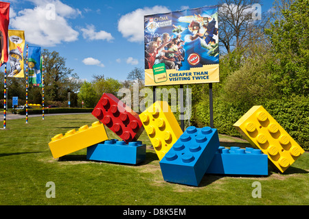 Eingang zum Thema Legoland Freizeitpark in Windsor, Berkshire, England. Stockfoto