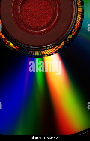 Compact Disk auf schwarzem Hintergrund isoliert Stockfoto