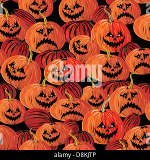 Nahtlose Hintergrund Halloween mit Kürbis Stockfoto