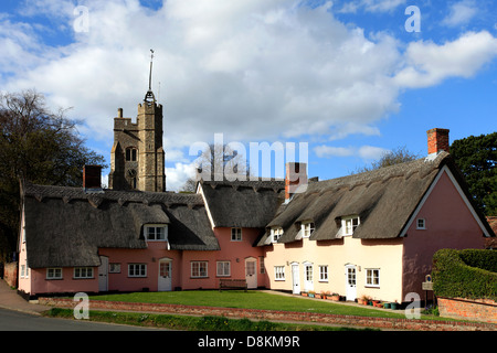 Pfarrei Kirche des St. Marys, Cavendish Dorf, Suffolk County, England, Großbritannien. Stockfoto