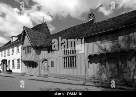 Die Little Hall Museum, Marktplatz, Lavenham Dorf, Suffolk County, England, Großbritannien. Stockfoto