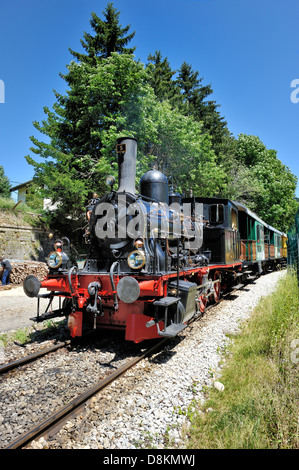 Historische Züge; Coni'Fer, Jura, Frankreich. Stockfoto