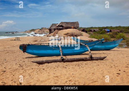 Saisonale Fischerdorf an der Küste in Yala Sri Lanka Indischer Ozean Stockfoto