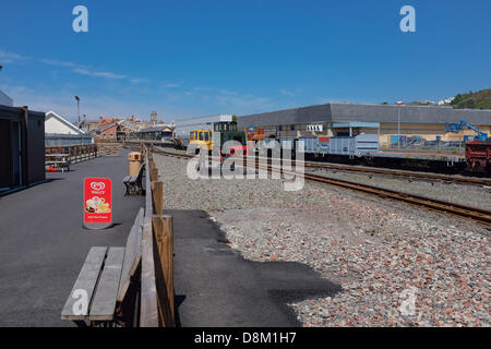 Aberystwyth, Wales, UK. 31. Mai 2013.   Vale des Rheidol Schmalspur Dampf Bahnhof in Aberystwyth UK. In einen Deal mit Network Rail werden Teile der alten viktorianischen gusseisernen Kappe von der London Bridge Station hier wieder errichtet werden, um ein neues Museum und Besucher-Zentrum zu bilden.  Bildnachweis: Keith Morris/Alamy Live-Nachrichten Stockfoto