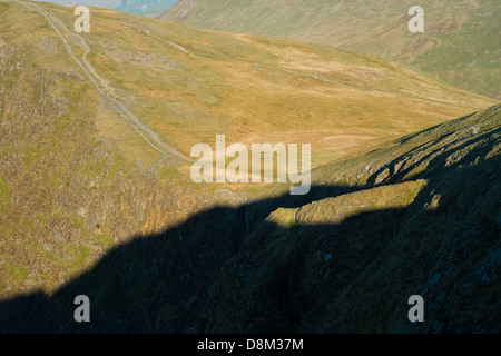 Blick auf Hobcarton vom Gipfel des Hopegill Head bei Sonnenuntergang im Lake District Stockfoto