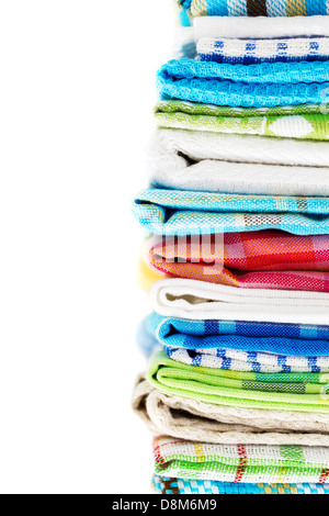 Haufen von Leinen Geschirrtücher Stockfoto