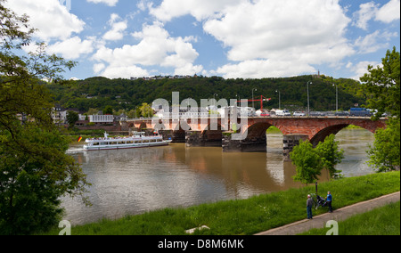 Trier / Trier: Römerbrücke (Römerbrücke) an der Mosel; Rheinland-Pfalz, Deutschland, Europa Stockfoto