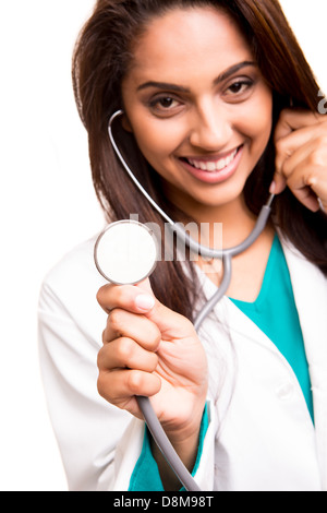Schöne ethnische Arzt Stockfoto