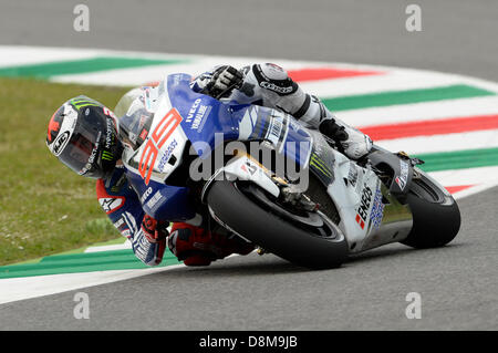 Mugello, Italien. 31. Mai 2013. Jorge Lorenzo (Yamaha Factory Racing) während der Freepractice der Moto GP Weltmeisterschaft aus dem Mugello-Rennstrecke. Bildnachweis: Aktion Plus Sportbilder / Alamy Live News Stockfoto