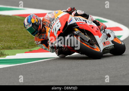 Mugello, Italien. 31. Mai 2013. 31.05.2013 Mugello, Italy.Dani Pedrosa (Repsol Honda Team) während der Freepractice der Moto GP Weltmeisterschaft aus dem Mugello-Rennstrecke. Bildnachweis: Aktion Plus Sportbilder / Alamy Live News Stockfoto