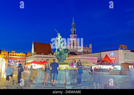 Statue von Neptun, historische alte Stadt, Poznan, Polen, Europa Stockfoto
