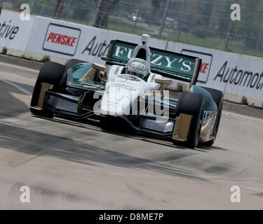 Detroit, Michigan, USA. 31. Mai 2013. Ed Carpenter (20) während der 1. Training auf dem Raceway im Belle Isle Park am 31. Mai 2013 in Detroit, MI. Tom Turrill/CSM/Alamy Live News Stockfoto