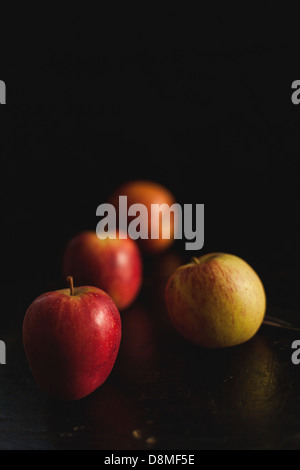 vier Äpfel. Stockfoto