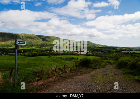 Eine Luftaufnahme des Lennoxtown in Glasgow, East Dunbartonshire, Schottland, UK Stockfoto