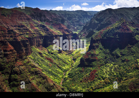 Beautiful Waimea Canyon aus der Luft in Kauai Stockfoto