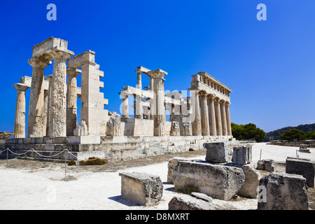 Ruinen des Tempels auf der Insel Ägina Griechenland Stockfoto