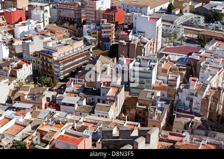 Die Dächer von Sagunto, Valencia, Spanien Stockfoto