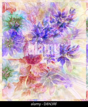 Aquarell, abstrakte Blumen Stockfoto