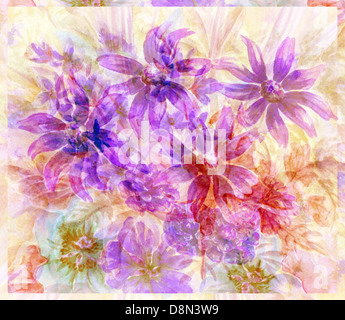 Aquarell, abstrakte Blumen Stockfoto