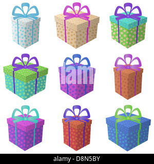 Urlaub Geschenkboxen Stockfoto