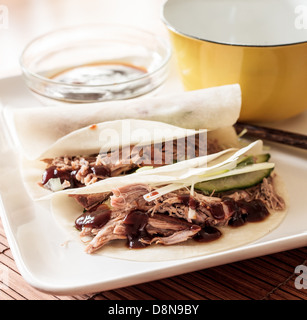Knusprige Ente-Pfannkuchen Stockfoto