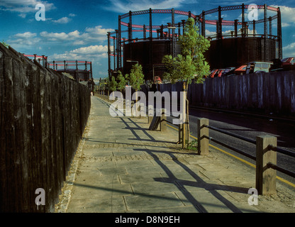 Camley Street hinter Kings Cross Station, Nord-London, 1984 vor Sanierung Stockfoto