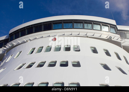 Details der Cunard Queen Mary 2 Ozeanriesen hautnah Stockfoto