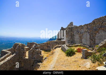 Ruinen der alten Festung in Mystras, Griechenland Stockfoto