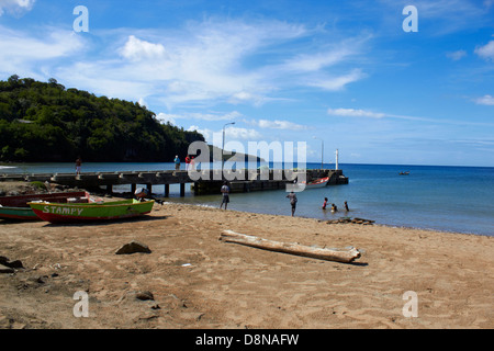 Steg an Saint Lucia Karibik Stockfoto