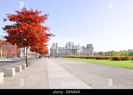 Reichstagsgebäude, fallen, Regierungsviertel, Berlin, Deutschland, Europa Stockfoto